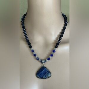 20-1/2 inch Blue Goldstone bead necklace NWOT